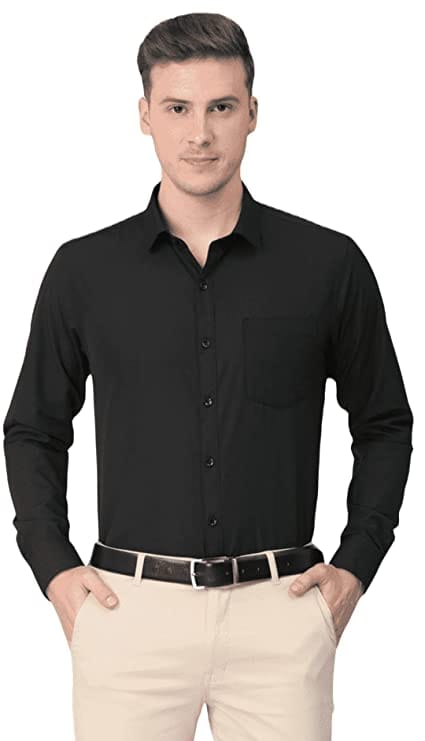 black shirt, formal shirt