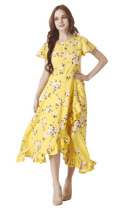 maxi dress, Fit and flare dress with floral print, dress