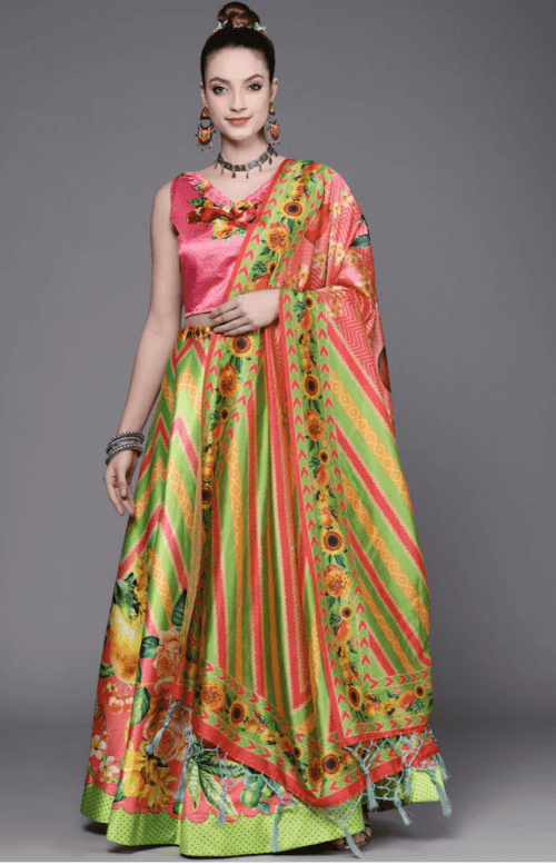 lehenga choli, women's lehenga, stitched with can can