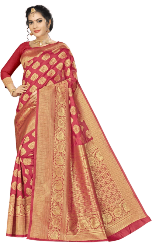 banarasi saree, silk saree, haldi saree, bridal saree