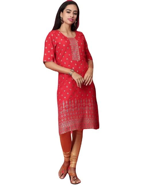 red kurti, kurti, kurta for women, ethnic wear