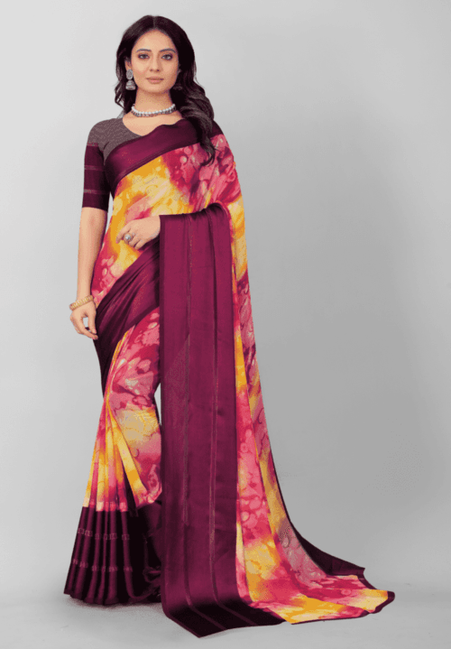 georgette saree, sari, saree for women, multicolored saree