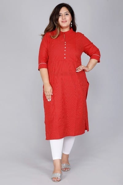 plus size, red plus size kurta, kurti for women