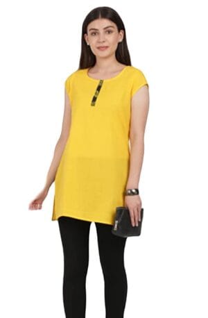 kurti, kurti for women, women kurti, yellow kurti, short kurti , daily wear kurta