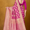 Women Pink Banarasi Saree