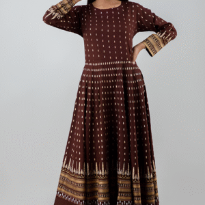 Women Rayon Brown Anarkali