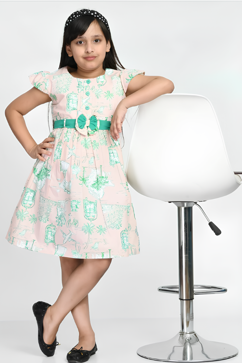 Kids Green Cotton Dress
