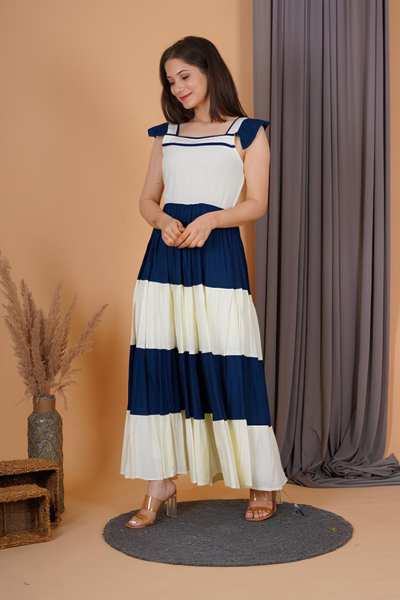 Women Rayon Blue Dress