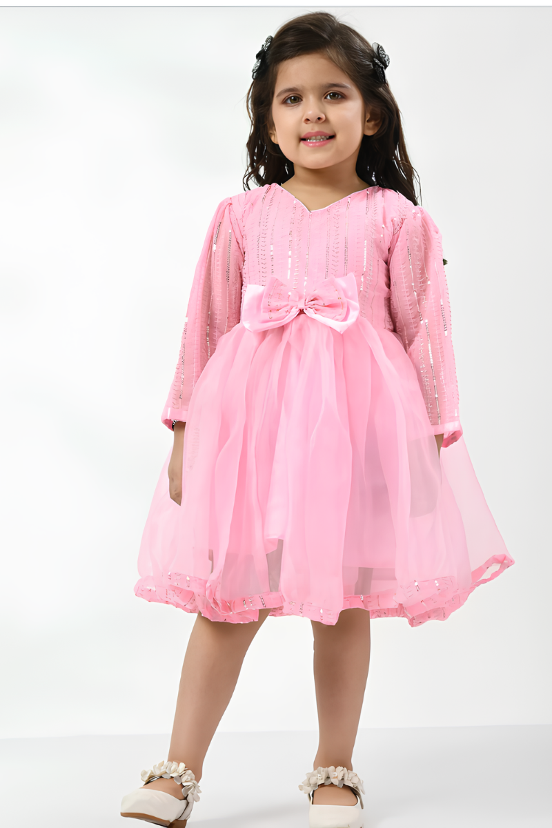 Kids Pink Satin Dress