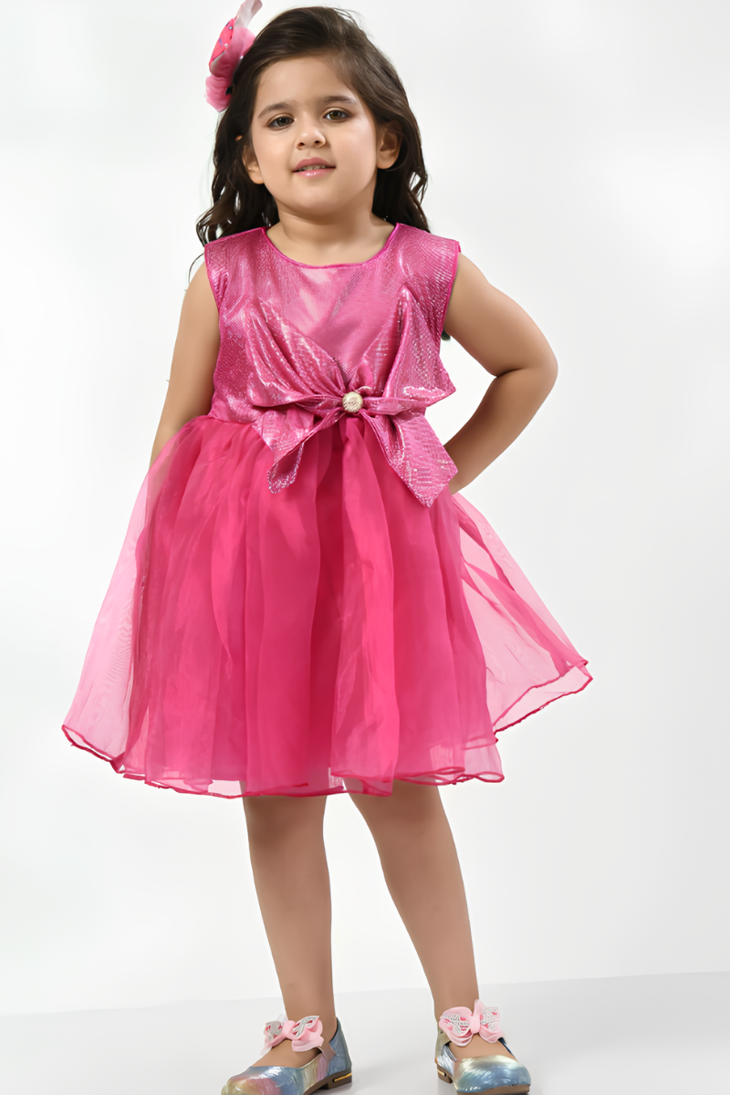 Kids Pink Satin Dress