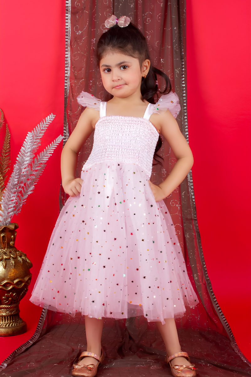 Kids Pink Satin Dress