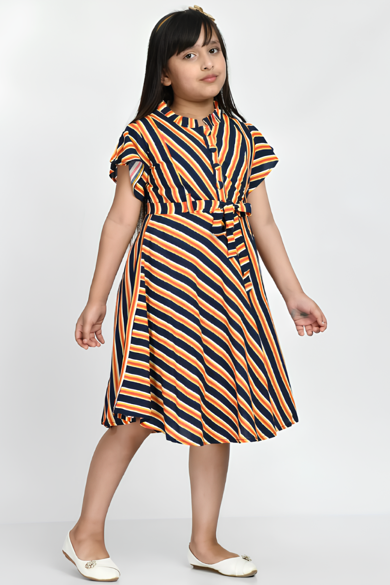Kids Orange Cotton Dress