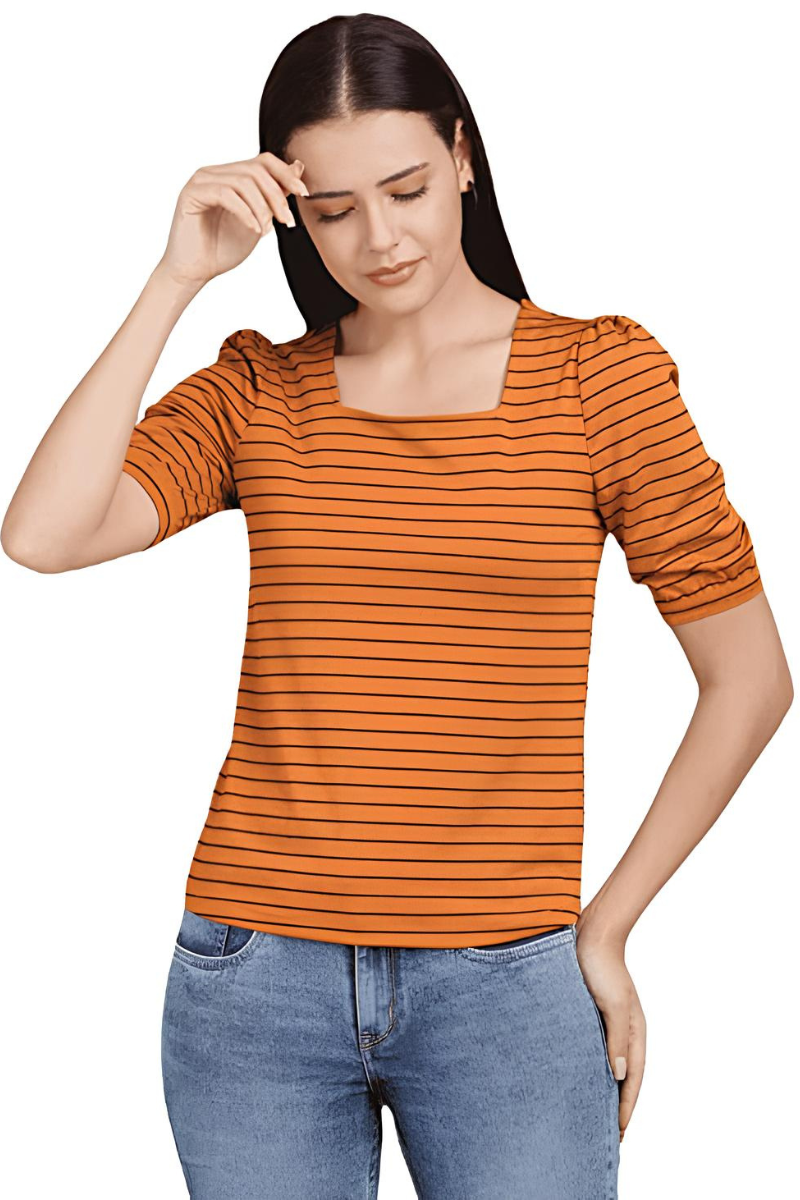 Women Lycra Mustard Top