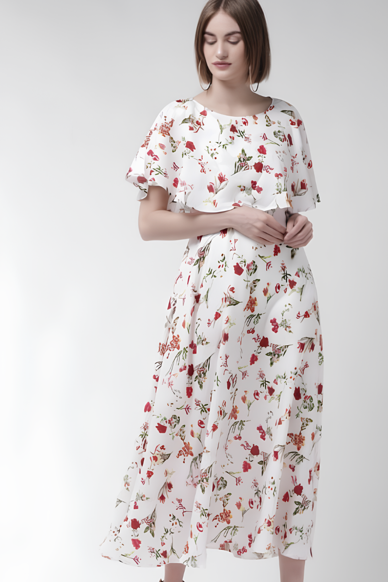 Women Crepe White Dress