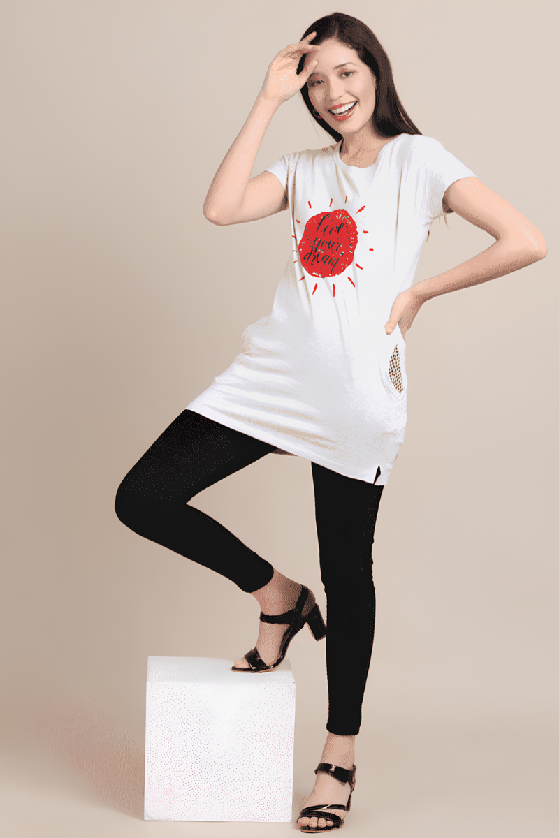 Attiris white top (1) Women Cotton White T-Shirt