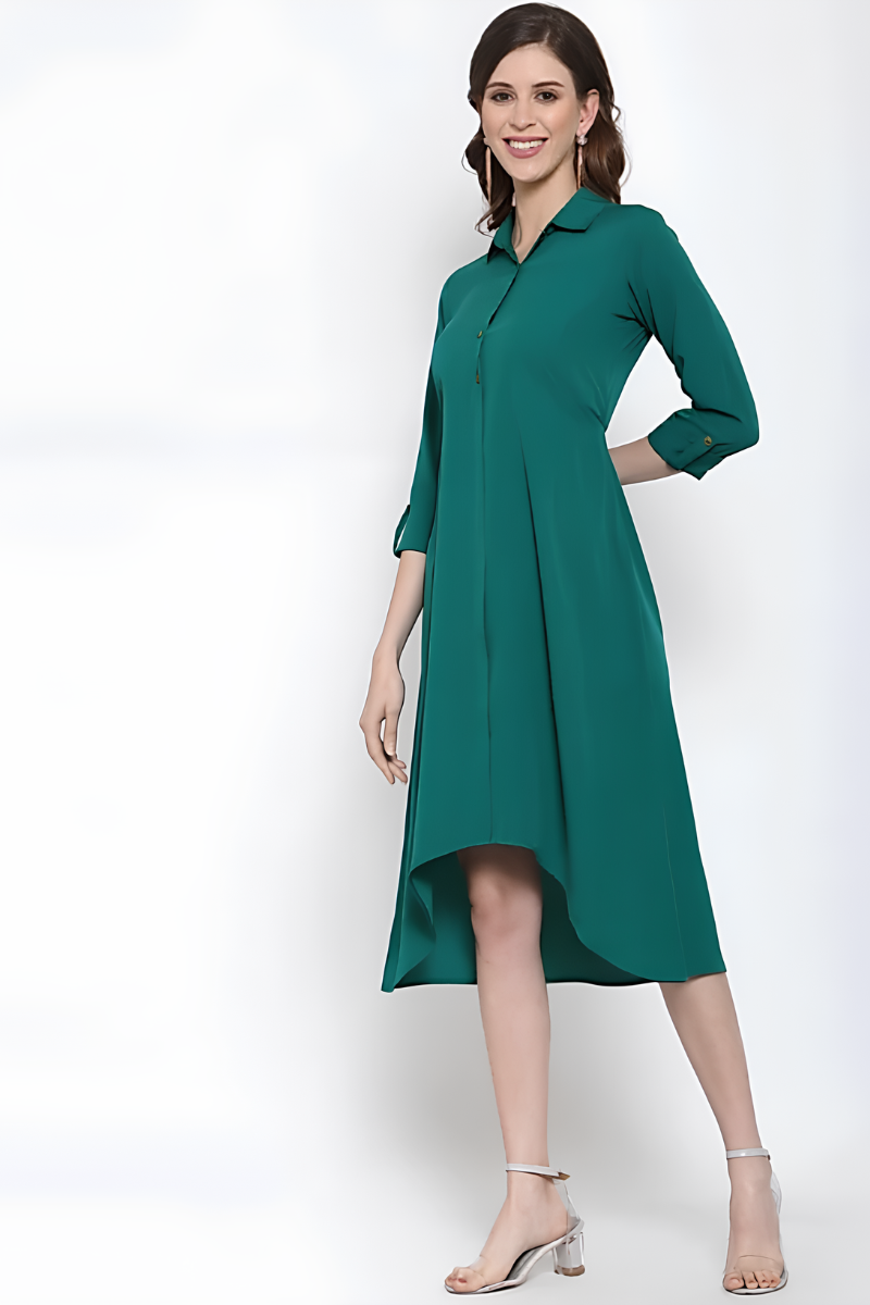Women Crepe Green Dress