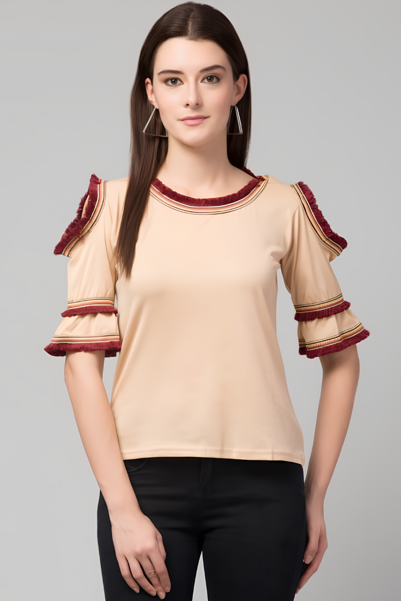 Women Rayon Peach Top