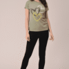 Women Polyester Green T-Shirt
