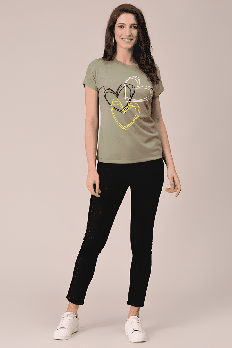 attiris green t shirt (2) Women Polyester Green T-Shirt