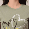 Women Polyester Green T-Shirt