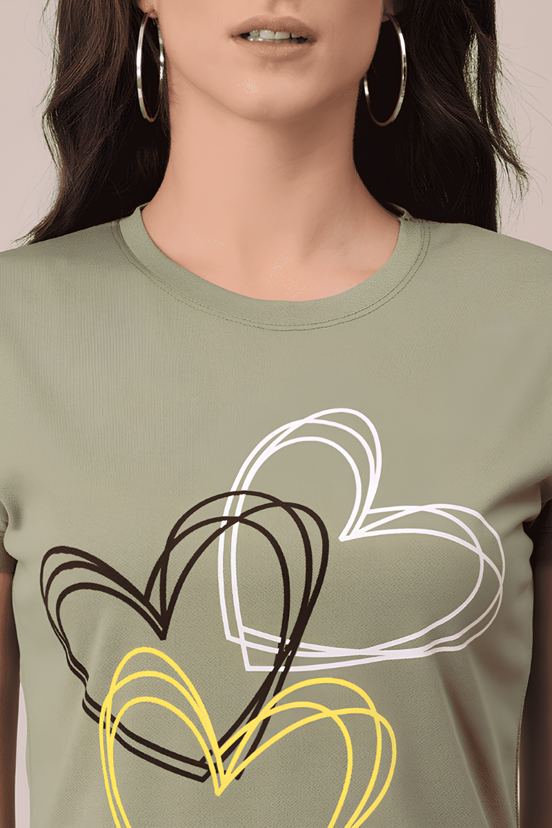 attiris green t shirt (4) Women Polyester Green T-Shirt