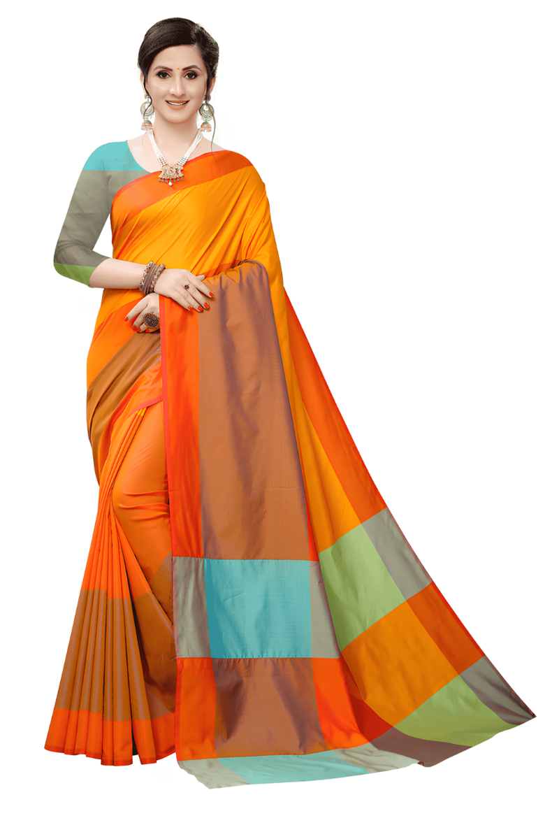 Women Orange Sana Silk Saree