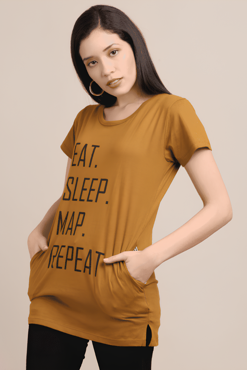 Women Cotton Mustard Top