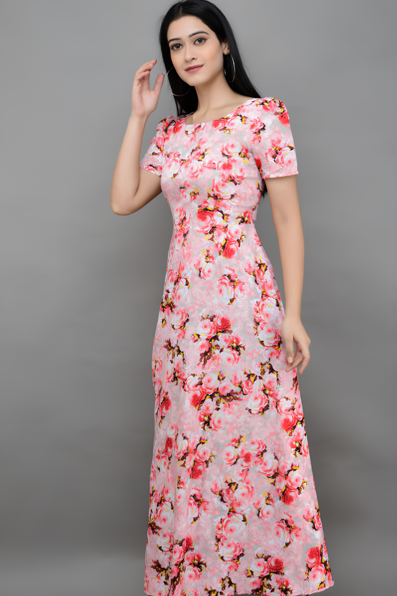Women Crepe Pink Dress