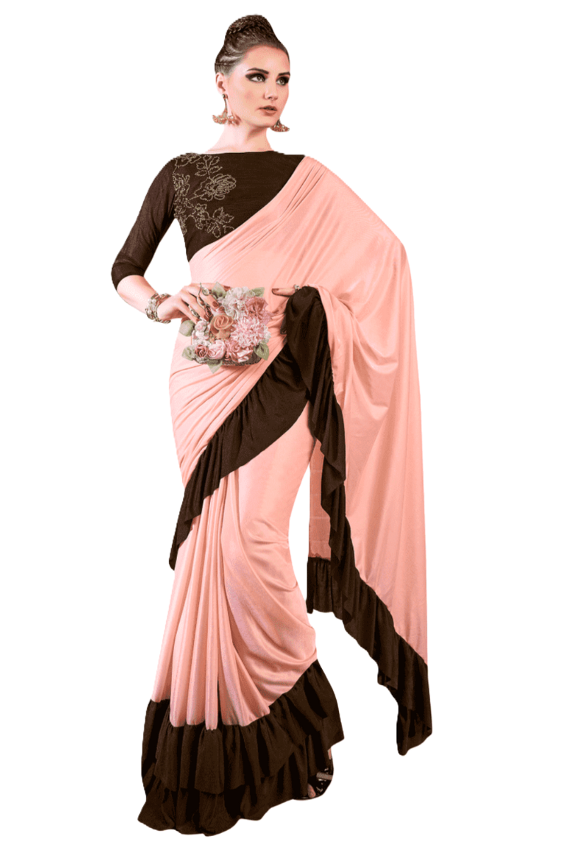 Women Pink Ready to Wear Saree