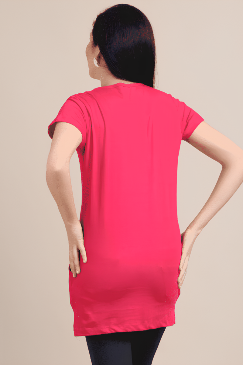 attiris pink top (2) Women Cotton Pink T-Shirt