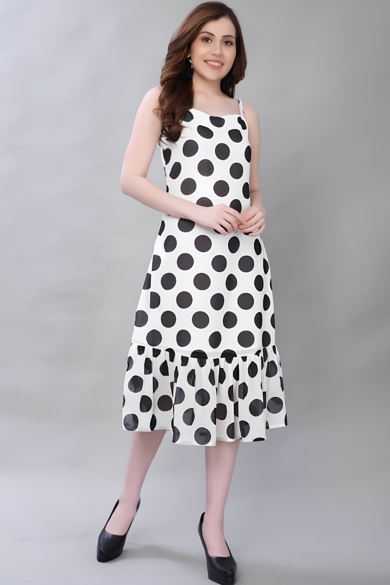 Women Crepe White Dress