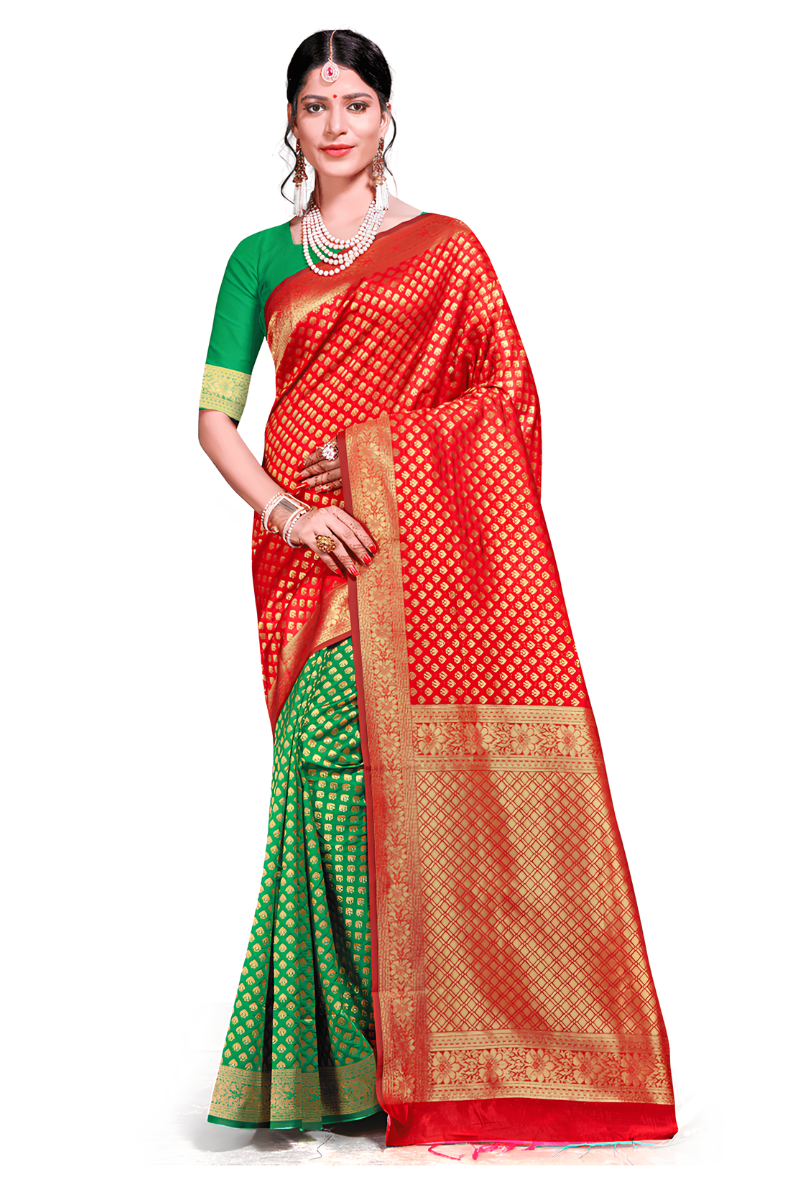 Women Green Banarasi Silk Saree