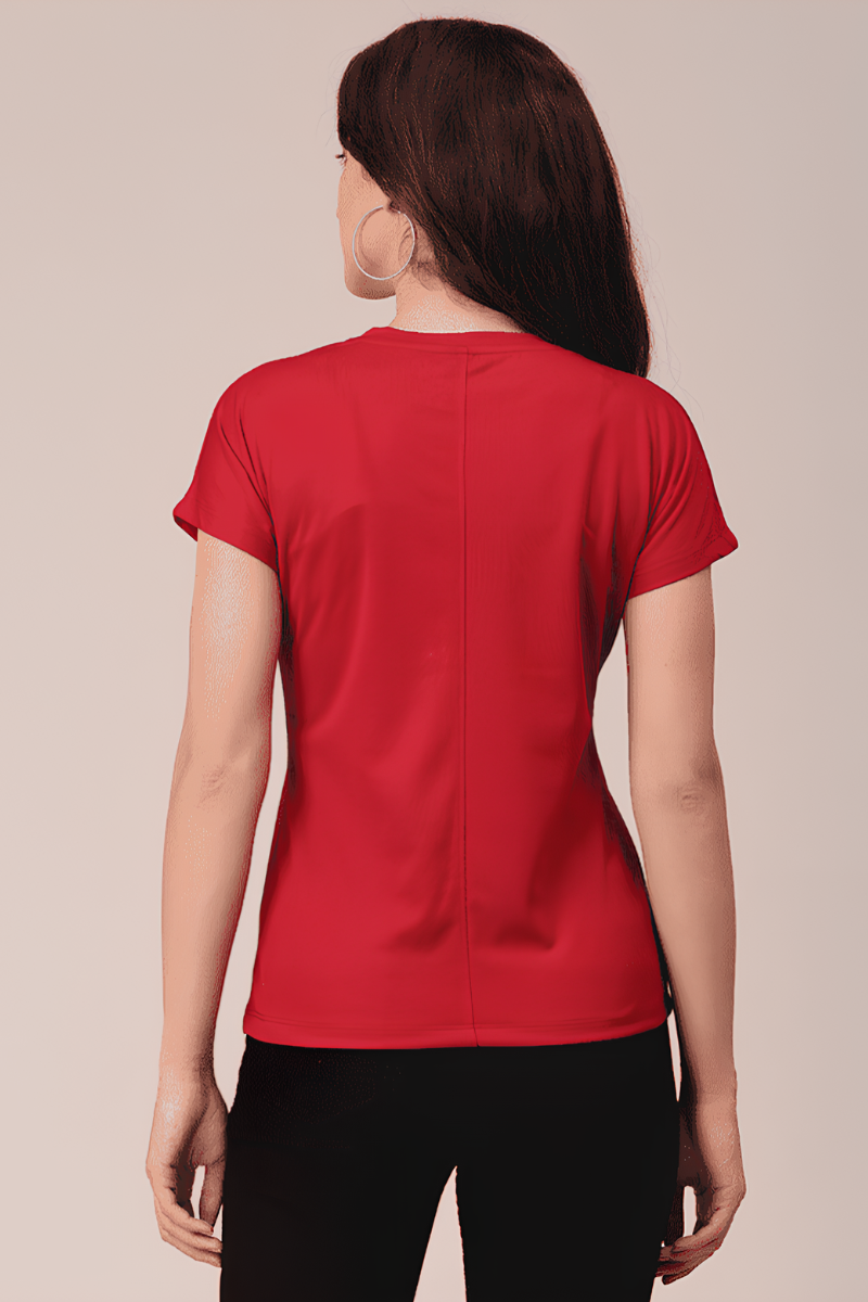 attiris red top (2) Women Polyester Red T-Shirt