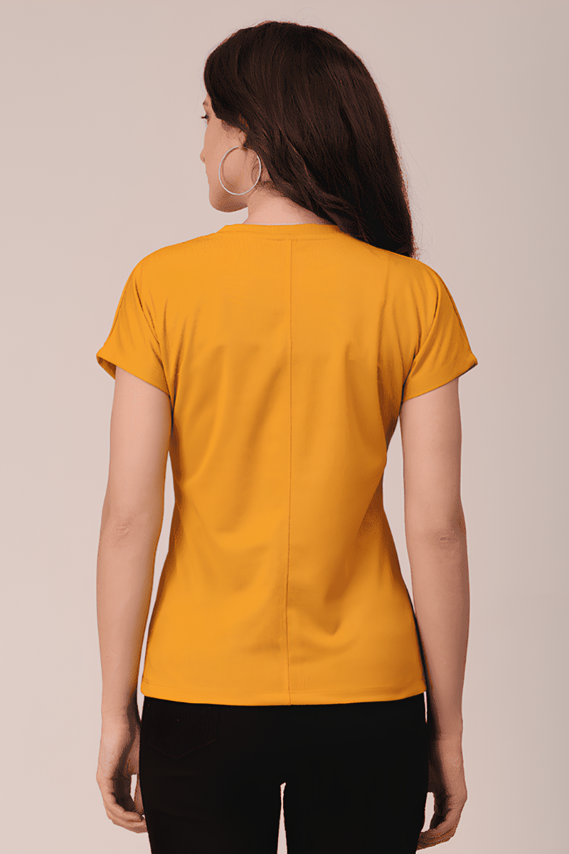 attiris t shirt (3) Women Polyester Yellow T-Shirt