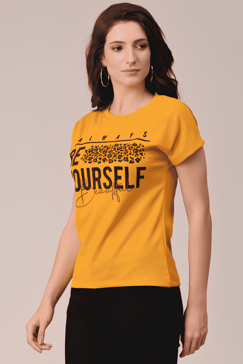 attiris t shirt (4) Women Polyester Yellow T-Shirt