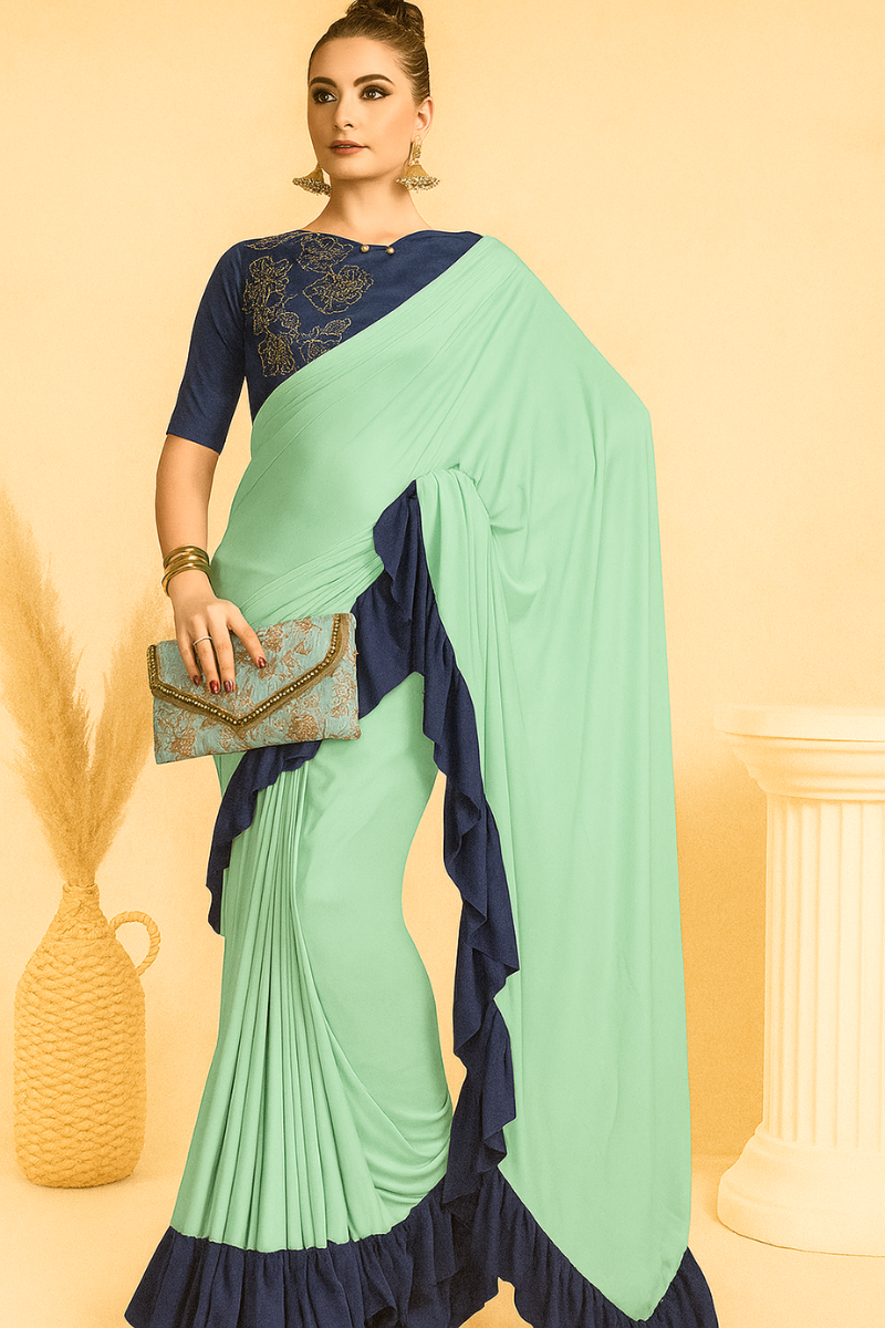 Women Blue Ready to Wear Saree