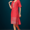Women Rayon Red Kurta