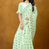 silk saree, silk blend saree, saree for women, sari, peach saree, sequin saree for women, festive wear saree, diwali wear saree, indian saree