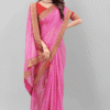 lycra saree for women, pink saree for women, ethnic wear, light sari, saree for women, festive wear, indian wear