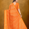 Women Orange Cotton Silk Saree