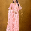 silk saree, silk blend saree, saree for women, sari, peach saree, sequin saree for women, festive wear saree, diwali wear saree, indian saree