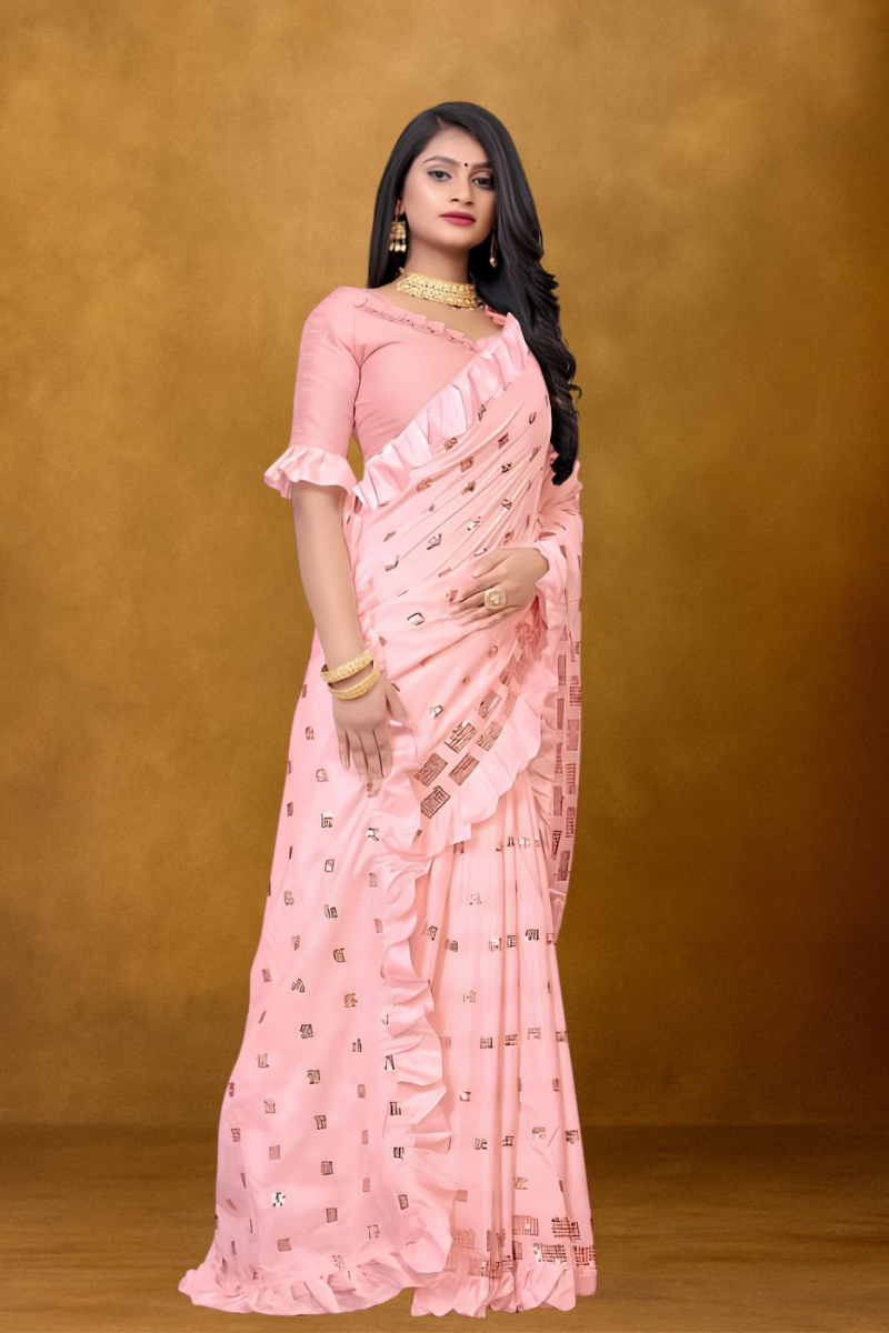 Women Pink Silk Saree