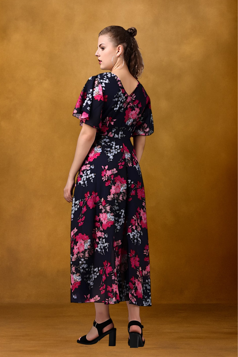 black dress (1) Women Georgette Black Dress