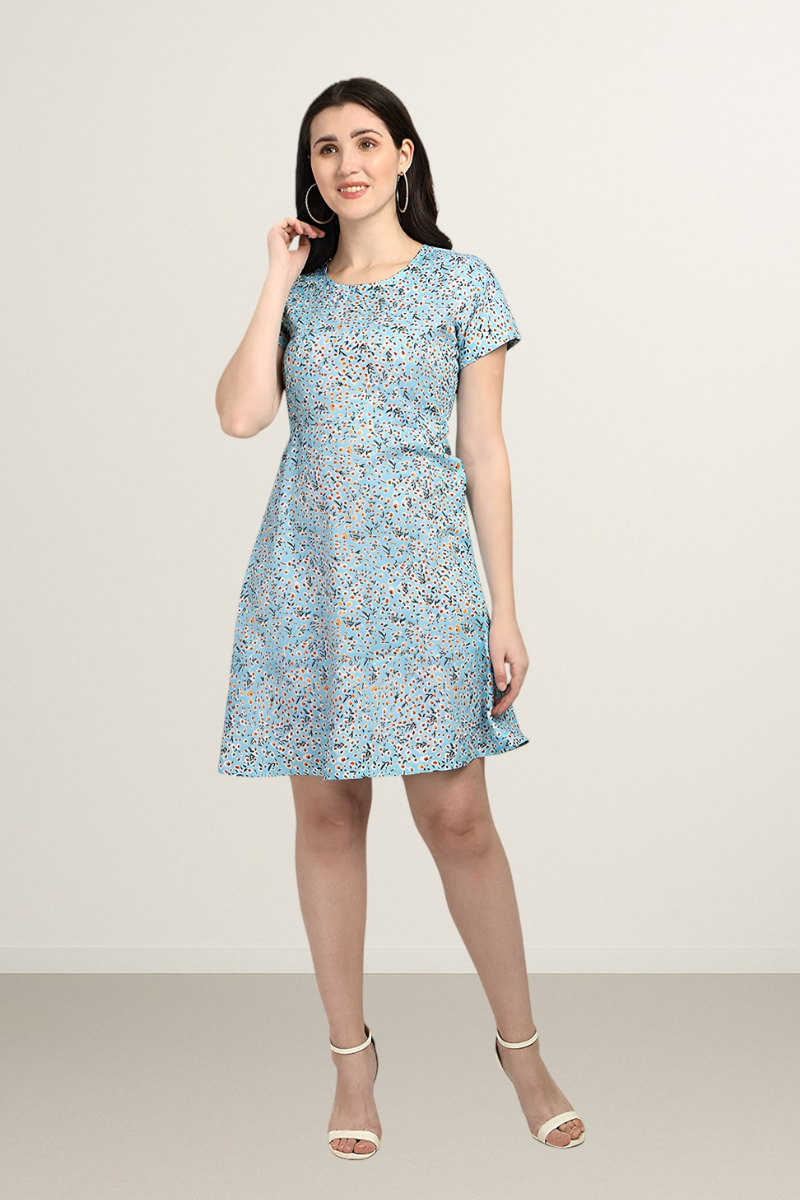 blue dress (3) Women Rayon Blue Dress