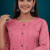 Women Cotton Pink Kurta Set