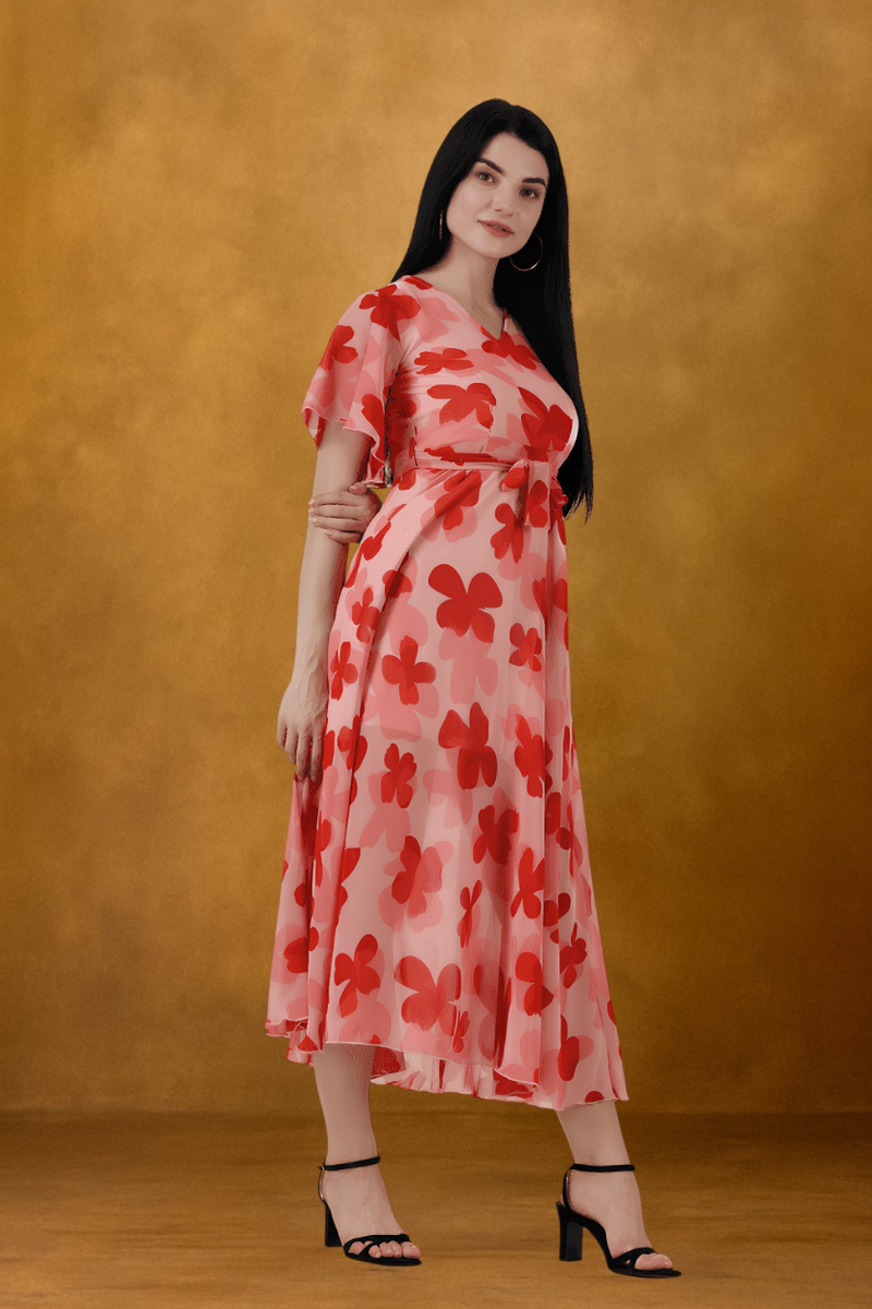 Women Georgette Red Dress