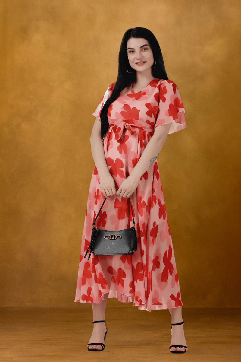 Women Georgette Red Dress