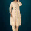 kurta set, office wear kurta set, yellow kurta set, striped kurti, kurta pant set